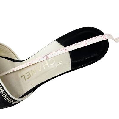 ヴィンテージシャネルC H A N E L.36.5 CHANEL Vintage CC Logo Chain Sandals #36.5 Heels Black Gold