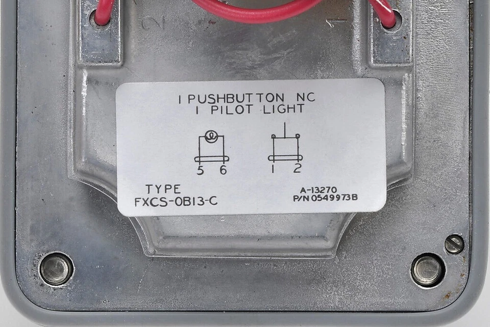 Killark FXCS-0B13-CD single pushbutton red 110 VAC/VDC LED clear/white - Image 4 of 4