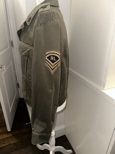 Women's Polo Ralph Lauren Green Cropped Army Military Jacket Large L New $398 - Picture 4 of 8