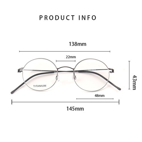 Retro Metal Full Rim Round Eyeglasse Thin Frames Screwless Lightweight Glasses - Picture 2 of 15