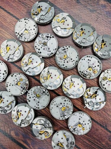 Vintage Uhrwerke Zahnradsatz 55 tlg rund 20mm Mechanismen Steampunk Teile - Bild 11 von 13
