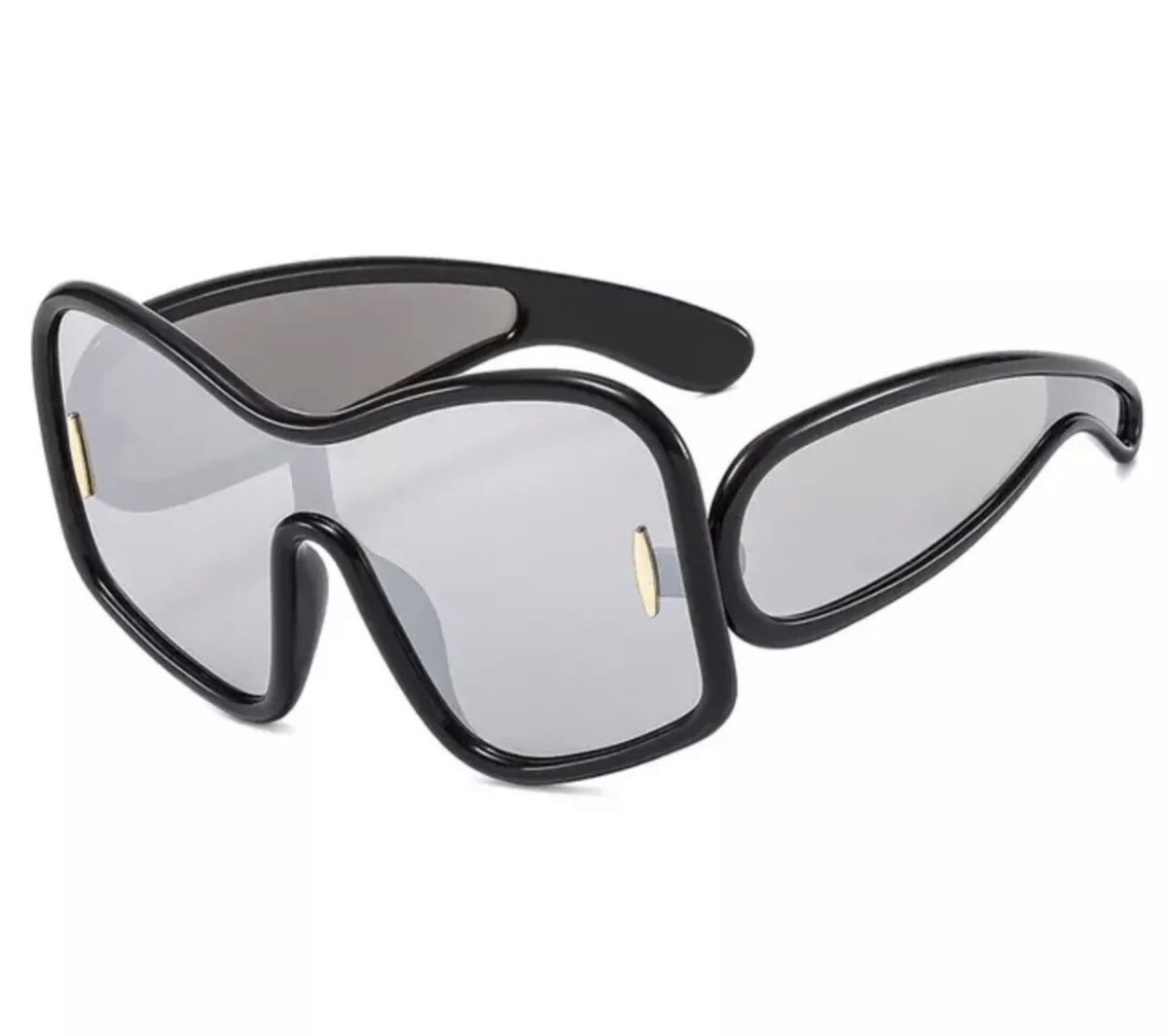 Brand Oversized Shield Sunglasses Women Mirror Lens Italy  display picture 3