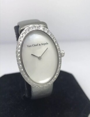 Van Cleef & Arpels Timeless Armbanduhr Weiß Gold & Diamant Damen WJWF01I9 Neu