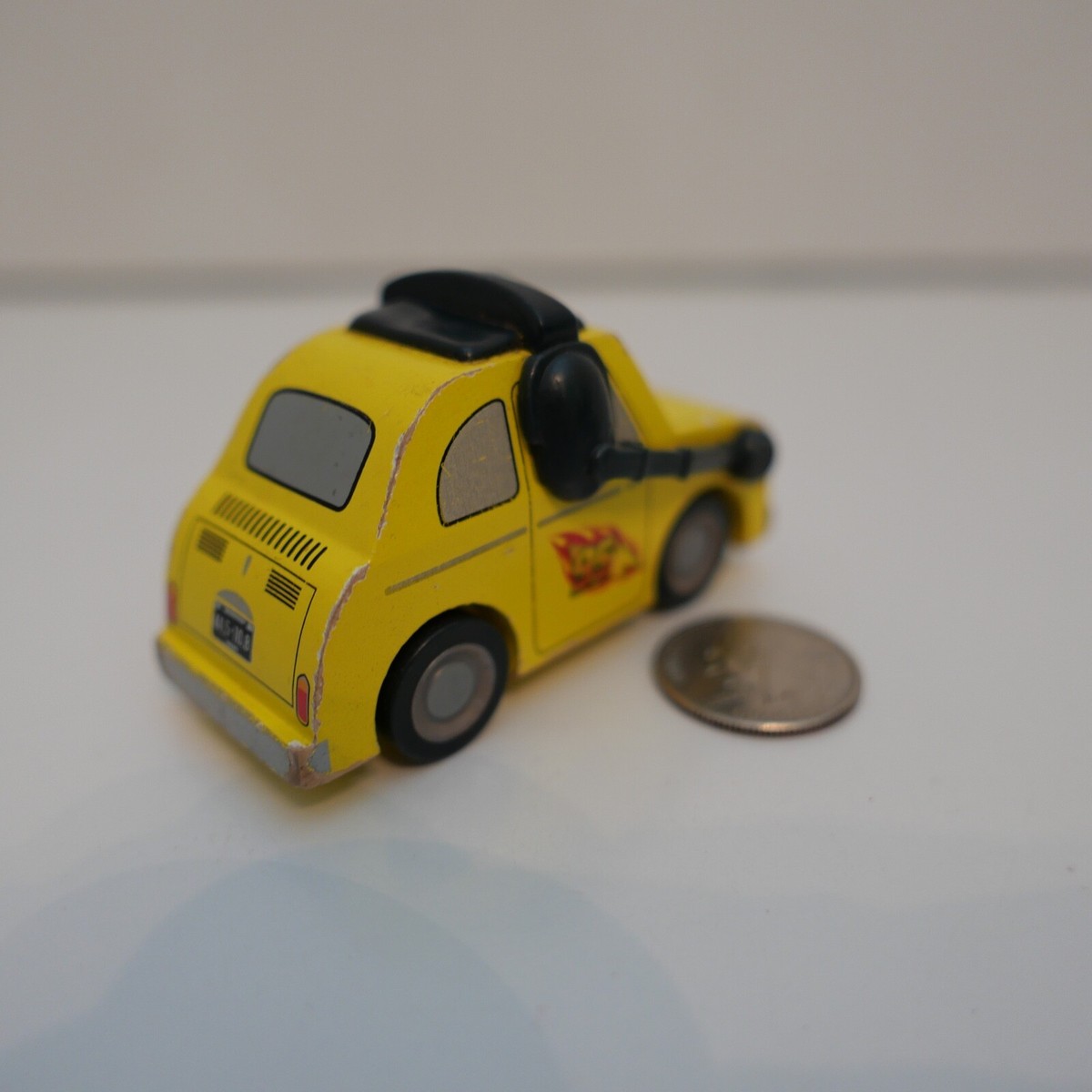 Disney Pixar Cars Team 95 Luigi Yellow Fiat Car Wood Collection