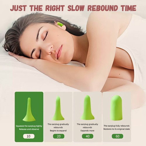 Ultra Soft Foam Earplugs 38dB SNR Noise Cancelling Ear Plugs For Sleeping Snore - Picture 3 of 22