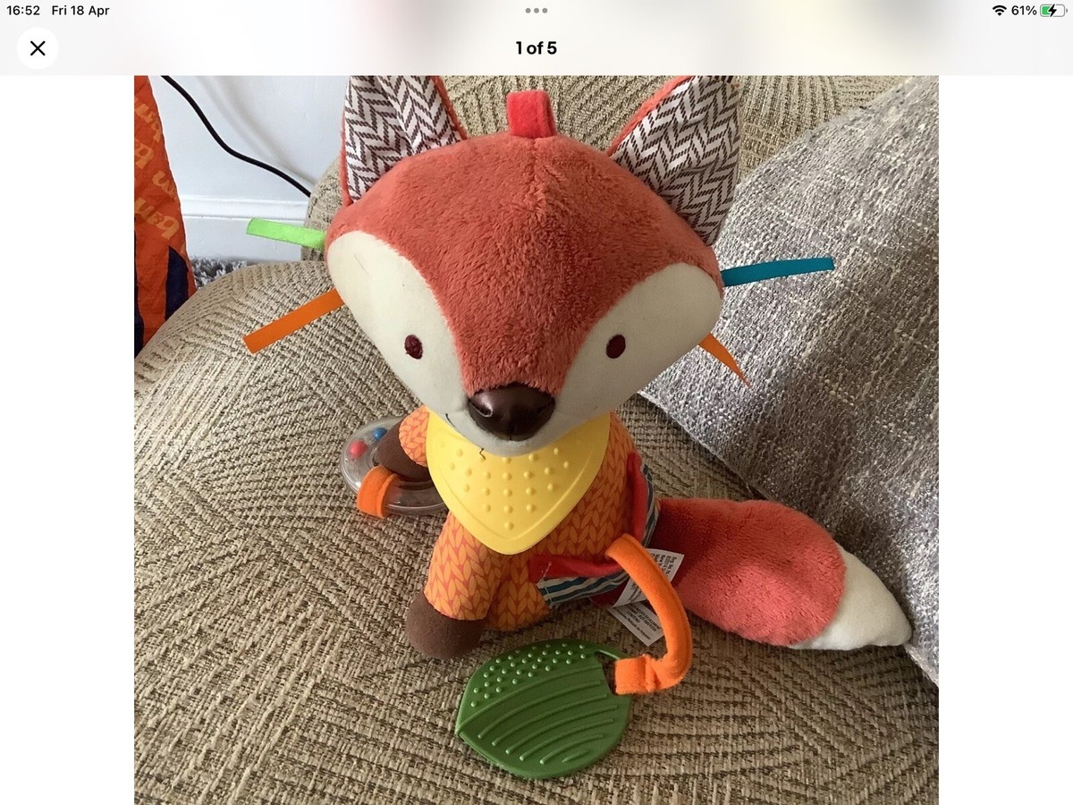 Skip Hop Bandana Buddies Fox Soft Stuffed Toy Activity Comforter Play  Teether