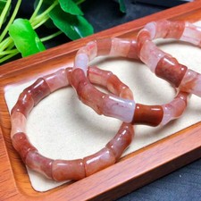Natural Grade A Red Changchun Flower Jade Bracelet