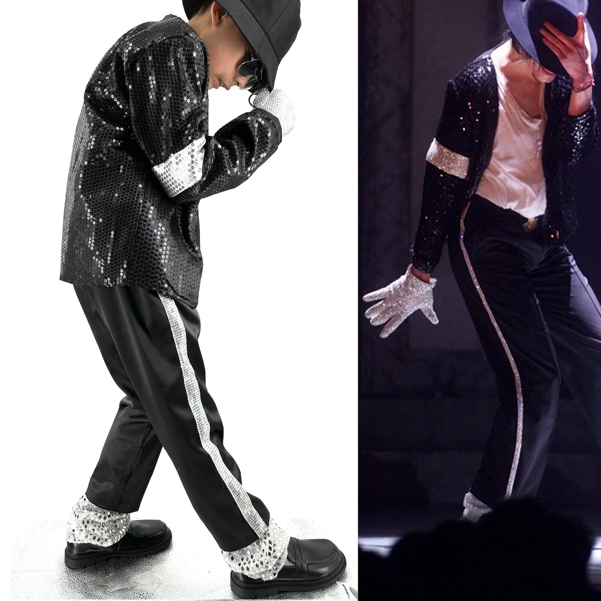 Boys Kids Christmas New Year Michael Jackson Cosplay Dancer