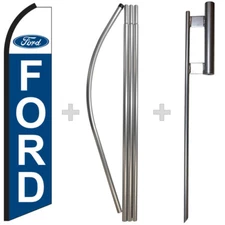 Ford 15' Tall Swooper Flag & Pole Kit Feather Super Banner