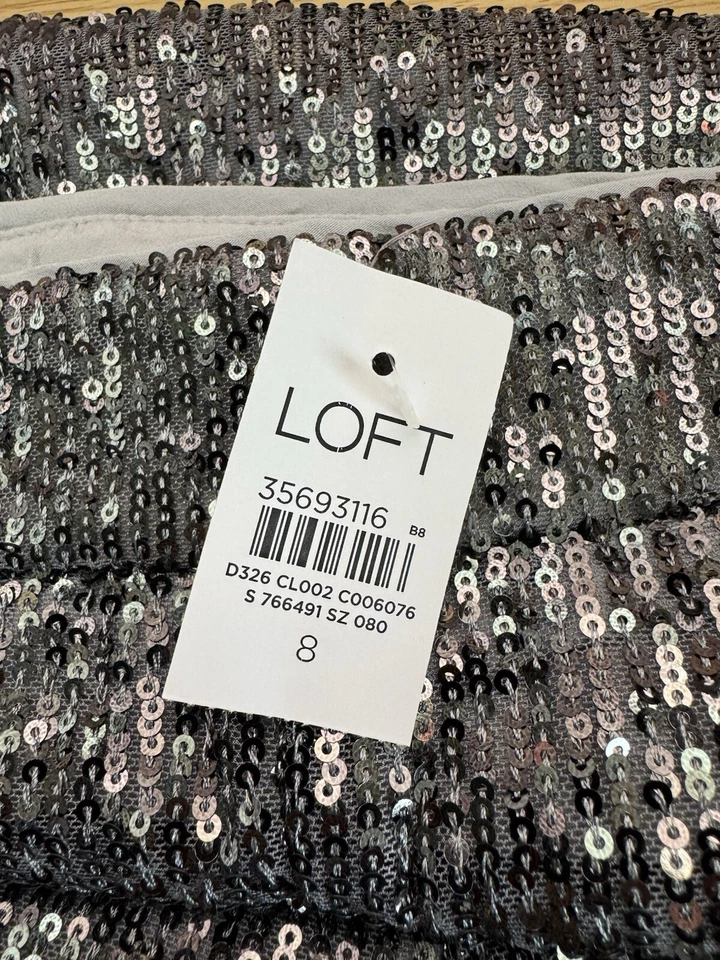 New Ann Taylor SilverSequin Side Zip Wide Leg Pant, Women's Size 8 - Image 4 of 4