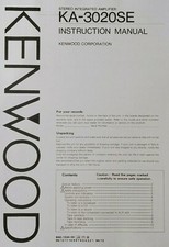 Kenwood KA-3020SE Integrated Amplifier - Operating Instructions - USER MANUAL