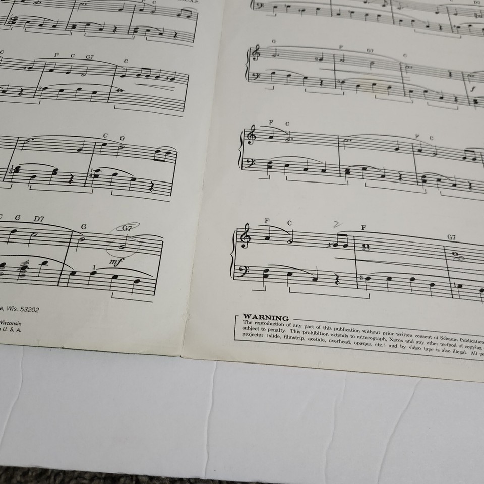 Hallelujah Chorus Piano Solo Easy Edition by Handel Schaum 1975 Sheet