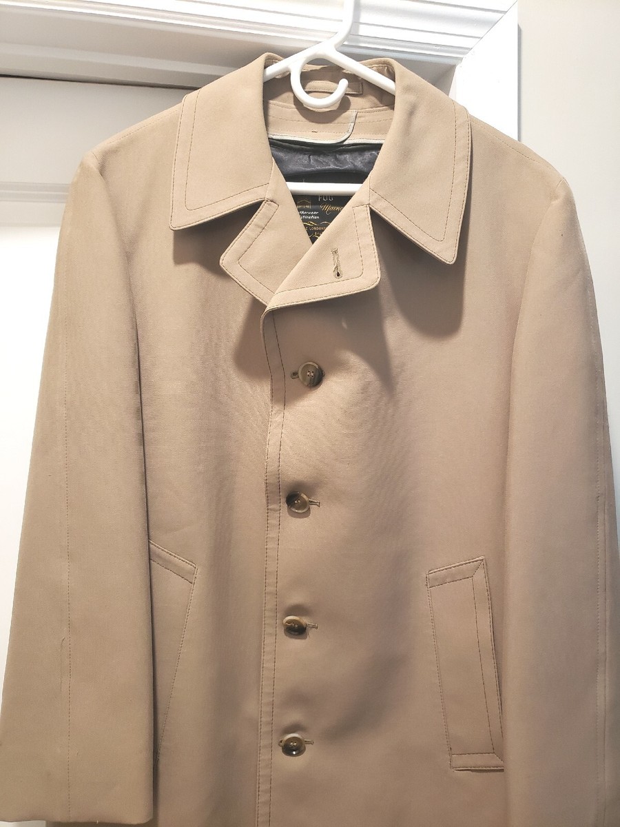 Vintage London Fog 40 Reg. Overcoat Tan Trenchcoat Insulated Long