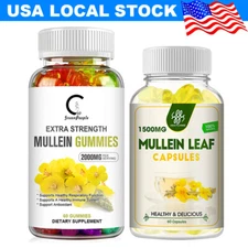 Mullein Leaf Capsules/Gummy For Lung Cleansing & Detox Herbal Dietary Supplement