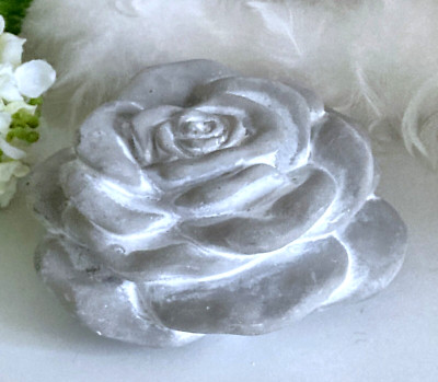 Shabby Steinrose Rose Stein Steinfigur Figur, Steinguss Grau, Ø: 16 cm,