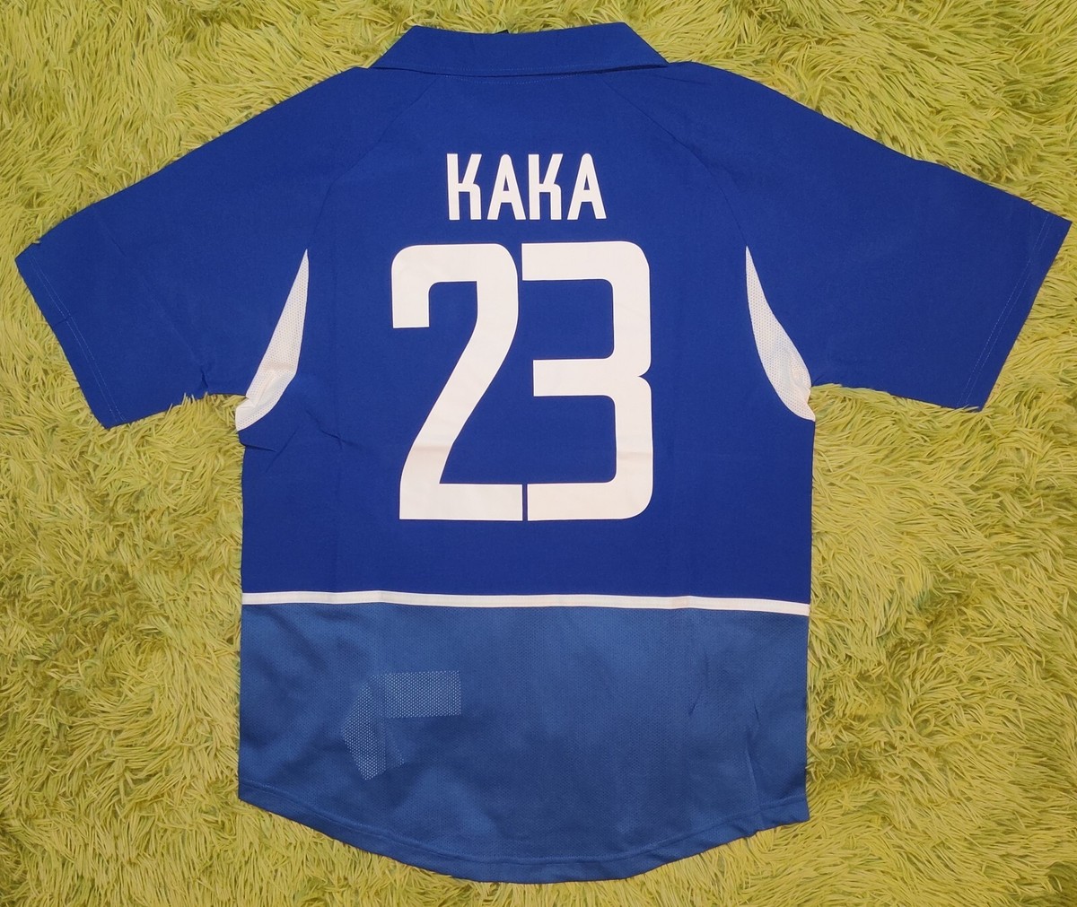 Brazil 2002 Away Kaka #23 Retro Vintage Soccer Futbol Blue