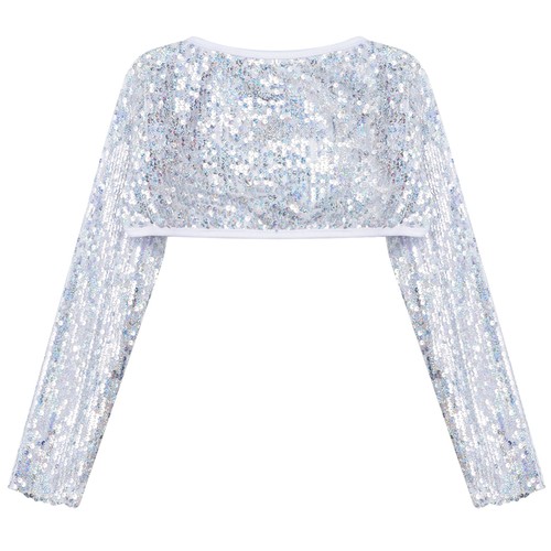 Kids Girls Bolero Casual Jacket Flower Cardigan Shiny Crop Top Prom Blouse Wrap - Picture 8 of 22