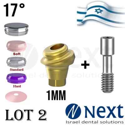 LOTx2 Angulated 17 deg Flat abutment 1 mm Hiossen Regular Set