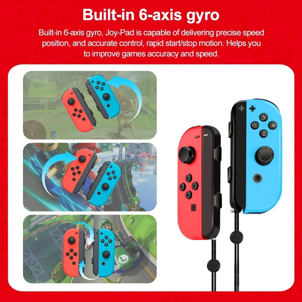 Joypad Wireless Controller for Nintendo - Joystick Gamepad Handle Grip L/R - Image 4 of 4