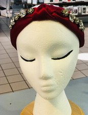NWT Red Rhinestone Jeweled Knot Head Band