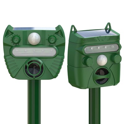 Solar Animal Deterrent 5 Modes Ultrasonic Animal Repeller for Dog Cat Bird Fox