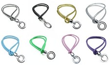 Multi Color Weave PU Leather Lanyard with Double Ring Keychain key fob