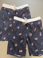 Quiksilver USA Patriot 4th of July Boardshorts Size 26 - x2 QTY 2 