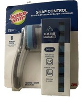 Scotch Brite Soap Control Scrub Dots Non-Scratch Dishwand 8 Refill heads New