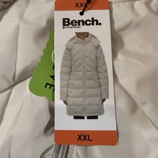 Bench. Women's Long Puffer Jacket - CREAM XXL