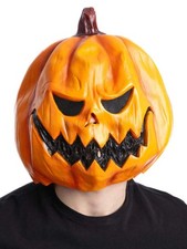 Pumpkin Latex Mask with Mesh Eyes