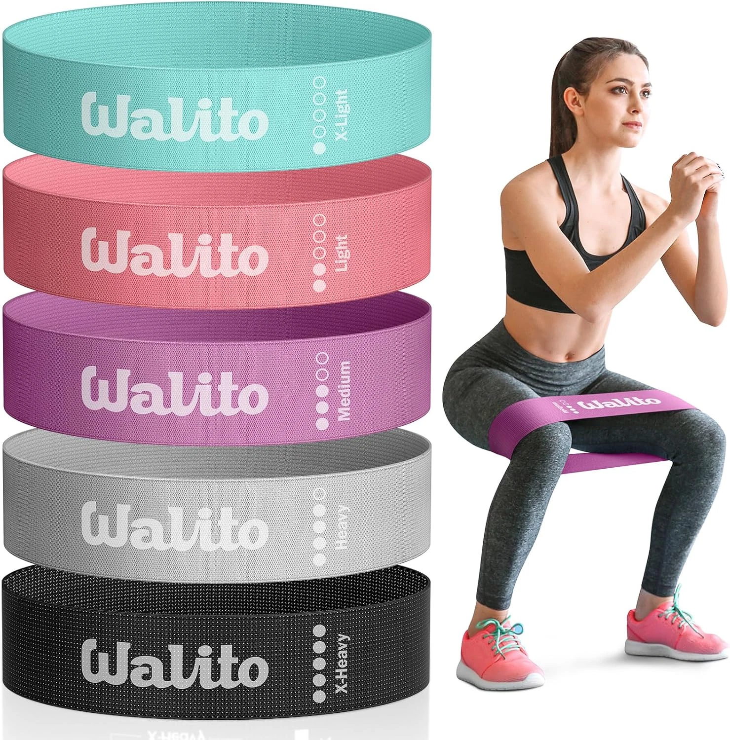 Fabric Resistance Bands Booty Bands for Legs Glutes Workout Fitness