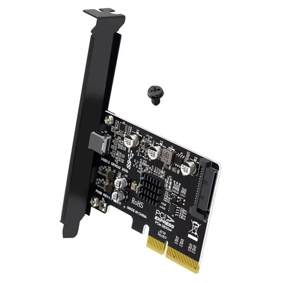New PCIE to Type-C USB 3.2 Gen Expansion Card Accessories PCI-Express 4X 20Gbps - Image 3 of 4