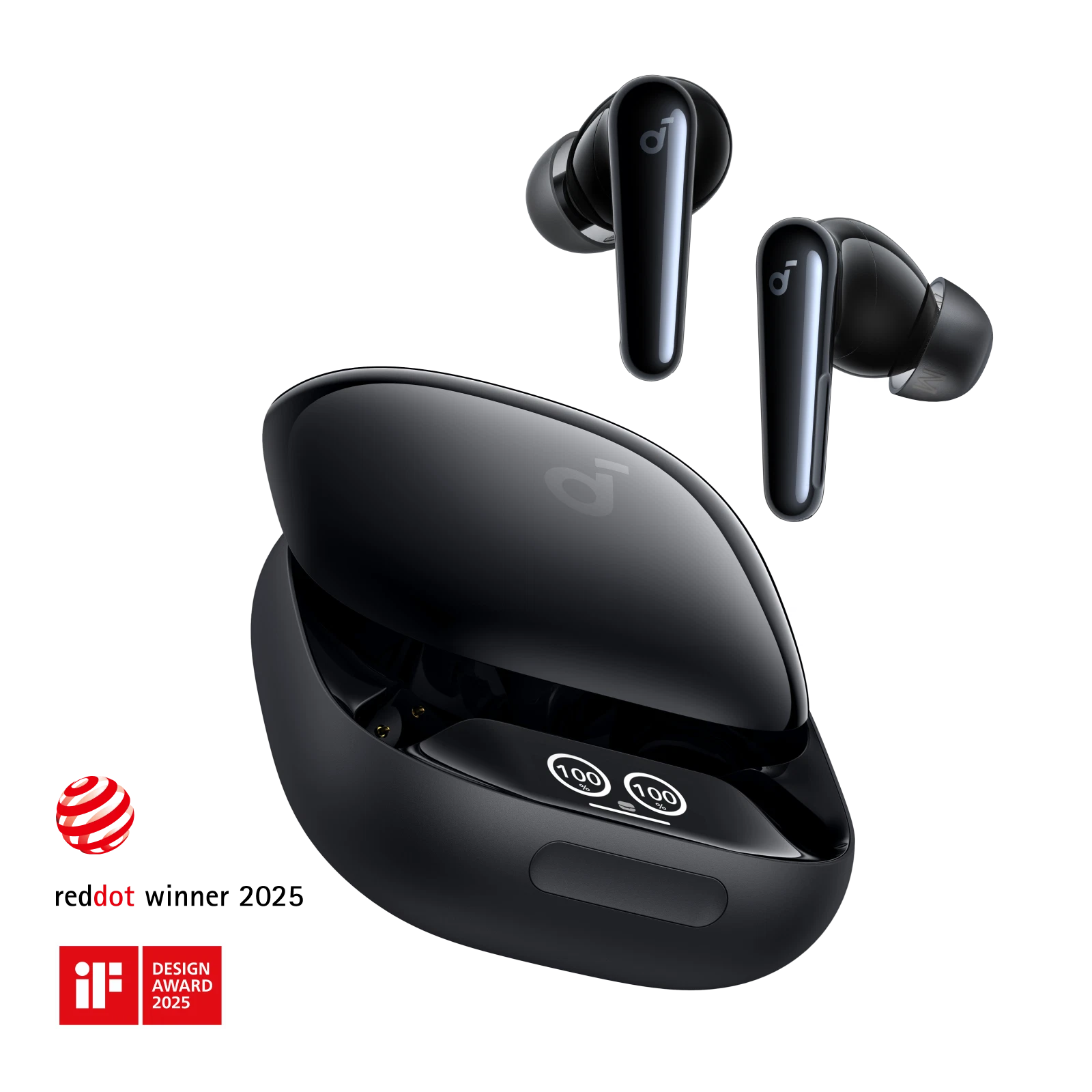 Soundcore Anker Liberty 4 Pro Noise Cancelling Earbuds | Glossy Black Open Box - product detail image 1
