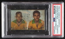 1958 Campeao Mundial VI Copa Do Mundo 2 Panel Pele Garrincha PSA Authentic 04uh