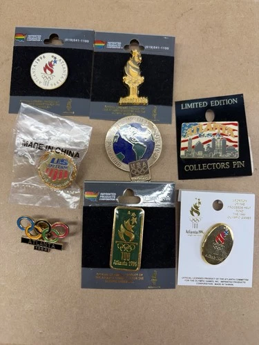 Lot of Pins 1996 Centennial Atlanta Olympic Games & Team USA Hat Lapel Pins - product listing photo