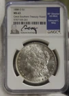 1888 O  Morgan $1 Great Southern Tres. Hoard NGC MS63 Moy Signed