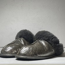 Womens UGG Size 10 Scuffette Slipper Shoe Slide GUNM Gunmetal Silver Gray