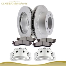Front Brake Rotors Calipers And Ceramic Pads For Dodge Ram 1500 2500 2006-2008