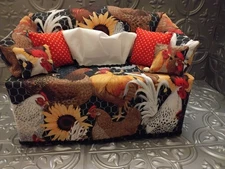 ROOSTER HEN SOFA TISSUE BOX COVER NEW HANDMADE FREE TISSUES