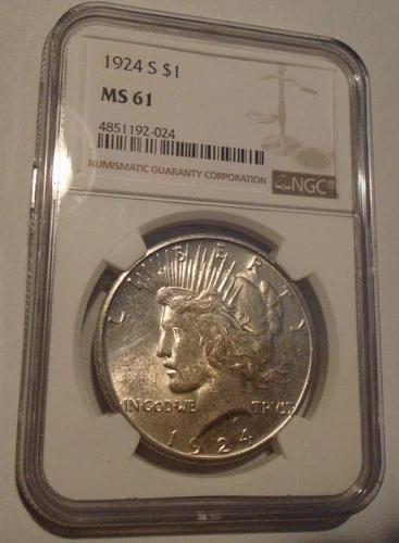 1924 S Peace Silver Dollar NGC MS 61 !! BLAST WHITE BEAUTY !!