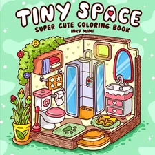 Tiny Space: Super Cute Coloring Book for Adults and Teens Easy and Simple Design