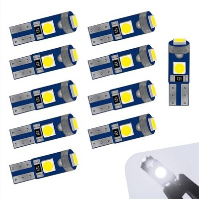 10 PCS Car LED Instrument Lights, T5 3030 3SMD Wedge Base Light, 12V Super