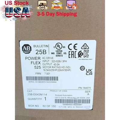 25B-D043N114 AB 25BD043N114 PowerFlex 525 22KW AC drive  US Free Tax