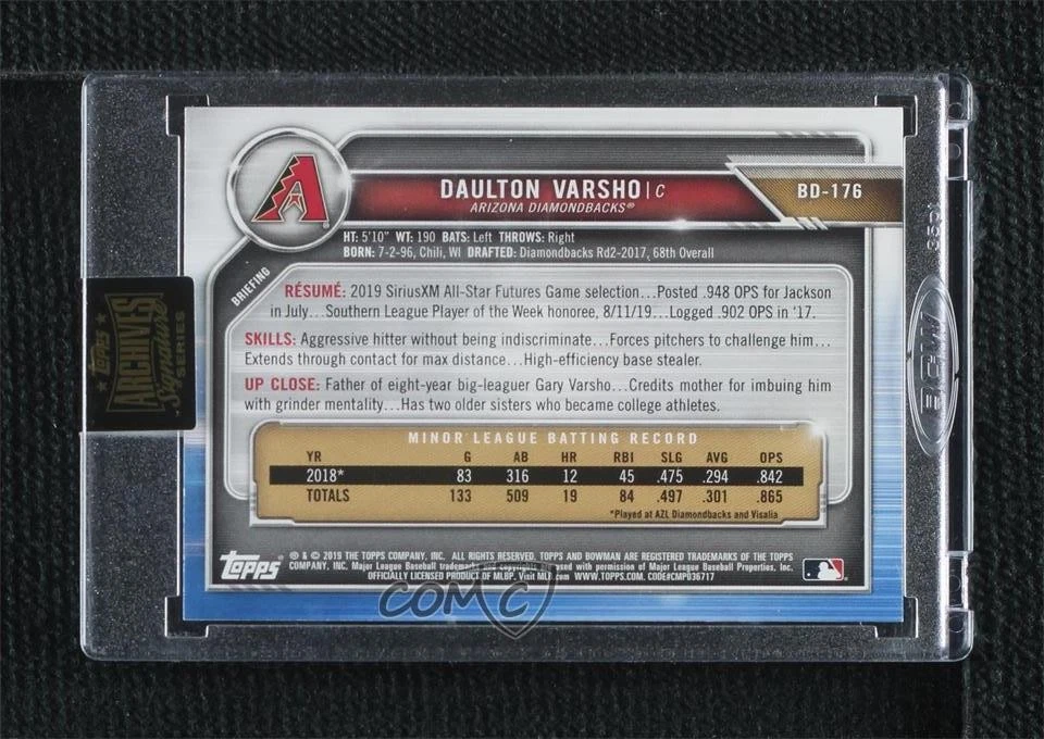 2022 Topps Archives Signature Series /99 Daulton Varsho Buyback Auto - Image 2 of 2
