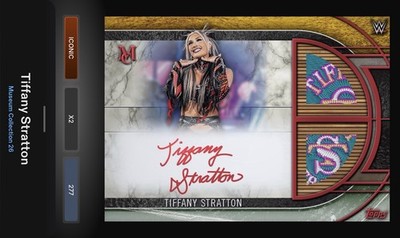 Tiffany Stratton Ruby Signature Relic Iconic Topps Slam WWE Museum Collection 26
