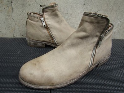 OFFICINE CREATIVE Brown Womens Ankle Boots Double Zip Leather Size 38 | US 8