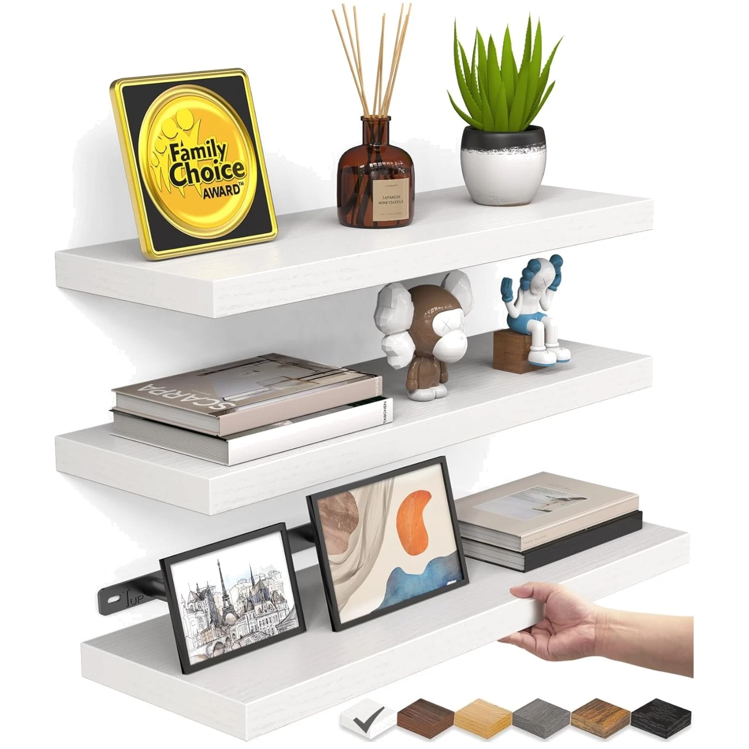 Versatile White Floating Shelf Set - Organize in Style