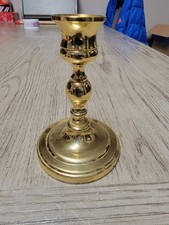 BALDWIN Brass 4 5/8" Candlestick Candle Holder Round Base MADE in USA VTG MCM