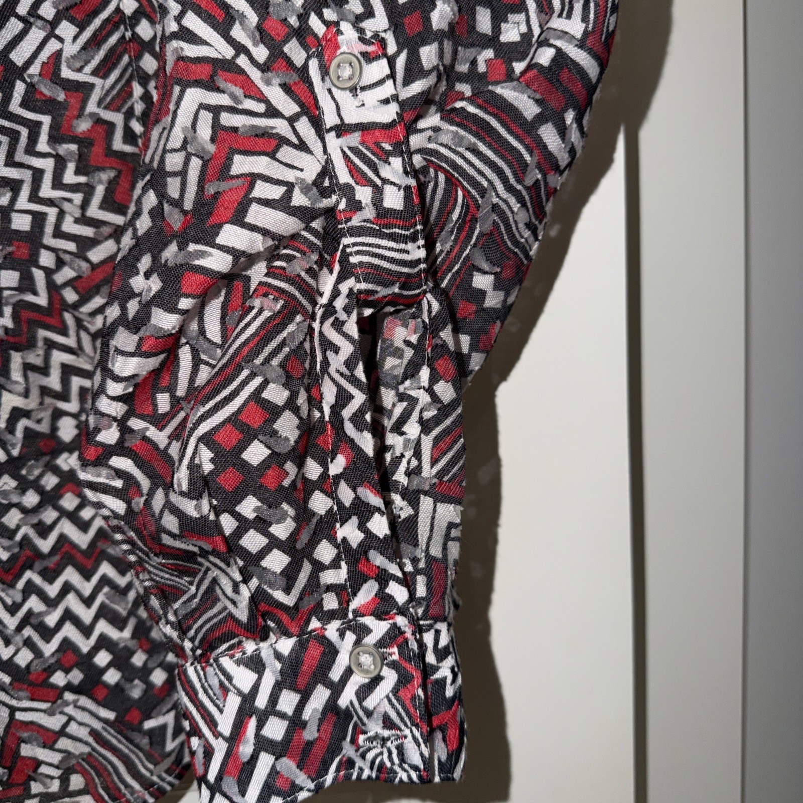 Ruby Rd  Women's Button Front Sheer Blouse Red Bl… - image 6