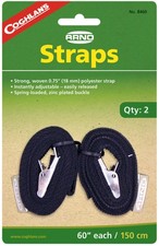 Coghlan's 2-Count Arno Straps w/ Zinc Plated Buckles, 60" - Black